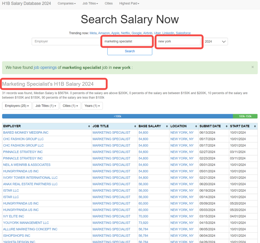 H-1B Salary Database 2025 screenshot
