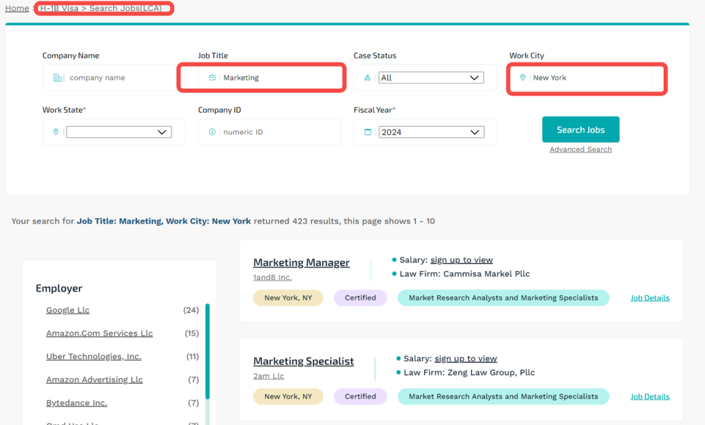 My Visa Jobs screenshot